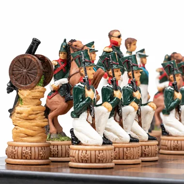 Detail der Harzfiguren, Kanone und bemaltem Reiter zu Pferd