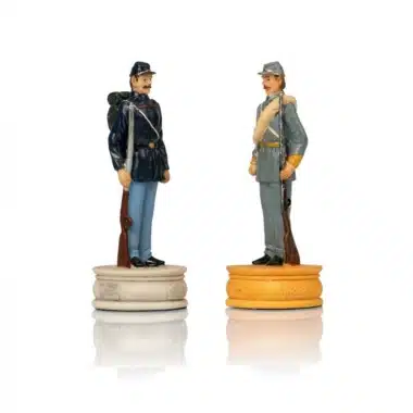Set Sezessionskrieg II Kunstlederschachbrett Weltkarte und Schachfiguren Sezessionskrieg – Bild 11