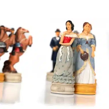 Set Sezessionskrieg II Kunstlederschachbrett Weltkarte und Schachfiguren Sezessionskrieg – Bild 7