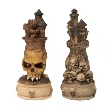 Mort-Vivant III: zwei Turmfiguren als Totenkopf-Burg