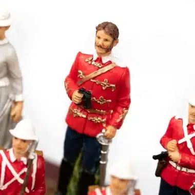 Set Anglo-Zulu-Krieg II Schachbrett aus Kunstleder mit Stauraum und Schachfiguren aus Harz, handbemalt – Bild 5