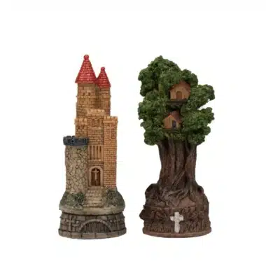 Set Robin Hood Kunstlederschachbrett & handbemaltes Schachspiel aus Harz – Bild 18