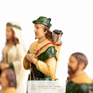 Robin-Hood-Figur aus handbemaltem Harz, Detailansicht des Charakters