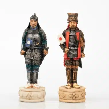 Handbemaltes Schachspiel aus Harz Samurai – Bild 4