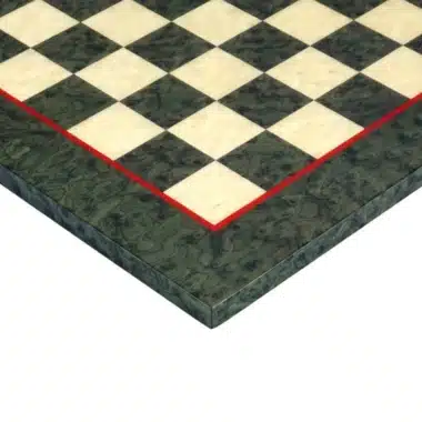 Napoleon III High-End-Set Schachbrett aus grün marmoriertem Ahornholz und handbemaltes Schachspiel aus Metall – Bild 4