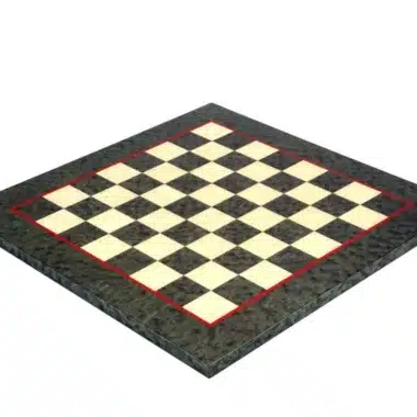 Napoleon III High-End-Set Schachbrett aus grün marmoriertem Ahornholz und handbemaltes Schachspiel aus Metall – Bild 6