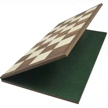Gründer-Set Faltbares Schachbrett aus Nussbaum und Ahorn & Schachspiel aus Gold-Rosenholz – Bild 14