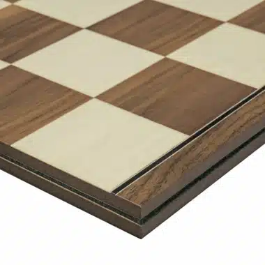 Klappbares Schachbrett, Detailansicht der Ecke mit Faltmechanismus