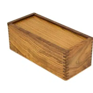 Aufbewahrungsbox aus goldenem Rosenholz für Holzschachspiel (Königshöhe = 7-10 cm)