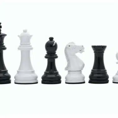 Zweifarbiges Schachspiel Schwarz-Weiß Modern aus Lackholz – Bild 5
