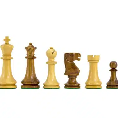 Gründer-Set Faltbares Schachbrett aus Nussbaum und Ahorn & Schachspiel aus Gold-Rosenholz – Bild 7