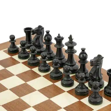 Alternative view of Set Fleur Royale Schachbrett aus Mahagoni und Ahorn, Schachspiel aus Ebonisiertem Buchsbaum
