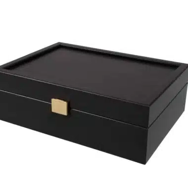 Knight Design Schachbrett aus Pappelholz in Schwarz und Ahornholz in Weiß & Schachspiel aus ebonisiertem Buchsbaumholz mit Aufbewahrungsbox – Bild 7