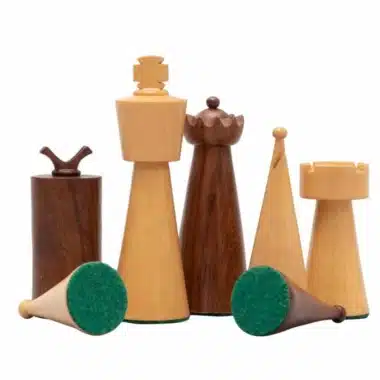 Art Deco II Set Schachbrett aus Ahorn- und Nussbaumholz und Schachspiel aus vergoldetem Rosenholz – Bild 6