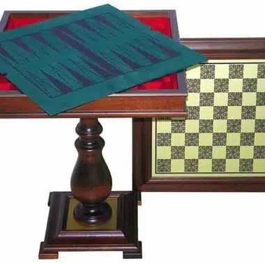 Set Grand Napoleon Table Holzschachbrett und Metallschachspiel – Bild 10