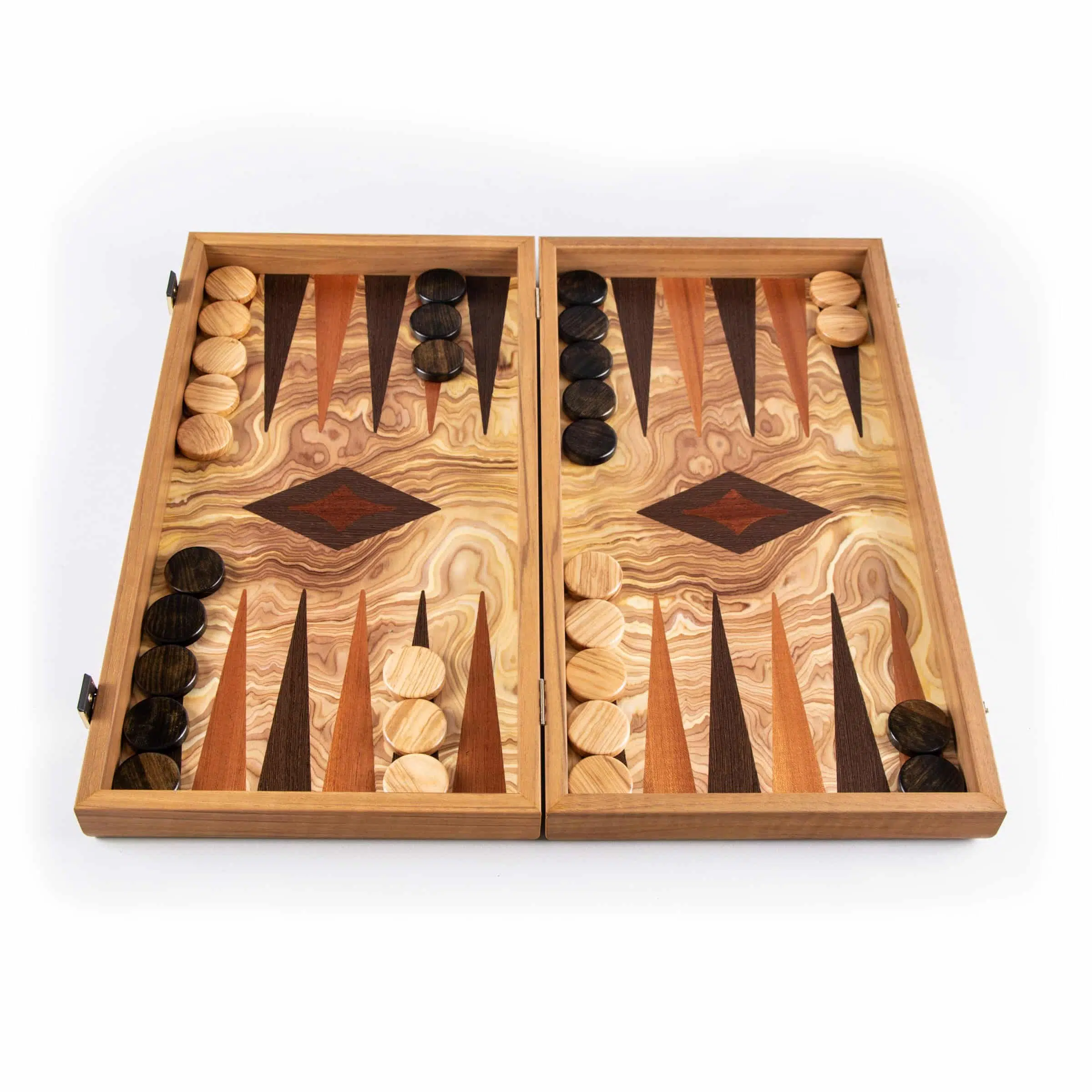 Backgammon aus Olivenholz