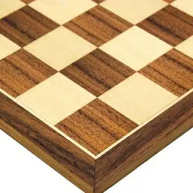 Ensemble "Academy Medium" Echiquier en Bois de Noyer et d'Erable & Jeu d'Echecs en Bois de Rose