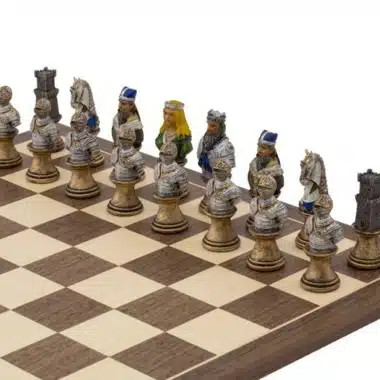 Jeu d'Echecs en Résine Peint à la Main"Buste Médiéval"