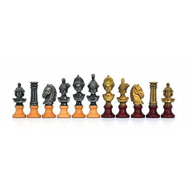 Schachspiel "Buste Romain" aus Holz und Metall
