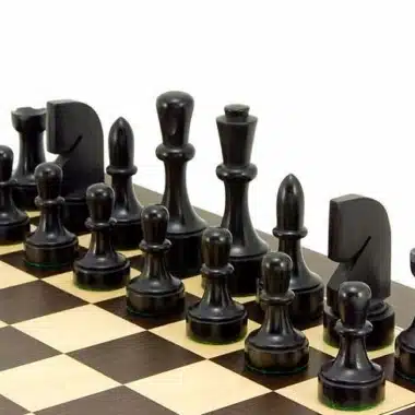 Jeu d'Echecs "Contemporain" en Bois de Buis Ebonisé
