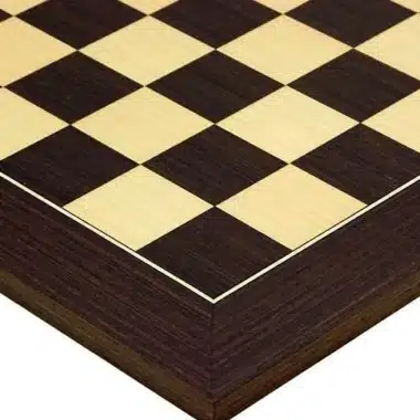 Ensemble "Contemporain" Echiquier en Bois d'Erable et Wenge & Jeu d'Echecs en Buis Ebonisé
