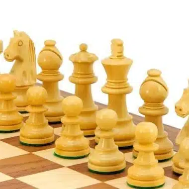 Alternative view of Deluxe-Set Kleines Schachbrett aus Ahorn- und Walnussholz & Schachspiel aus Rosen- und Buchsbaumholz