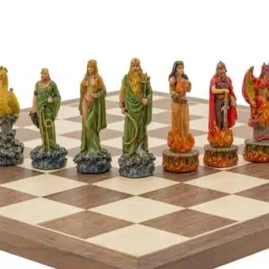 Jeu d'Echecs en Résine "Eau vs Feu"