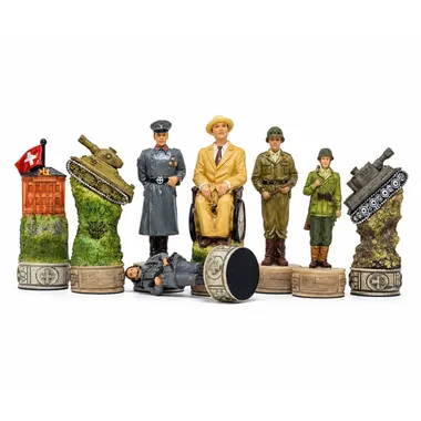 Schachspiel Hitler vs Roosevelt, alle Figuren beider Seiten