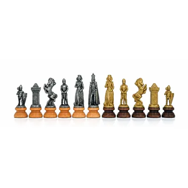 Schachspiel "Mary Stuart" aus Holz und Metall