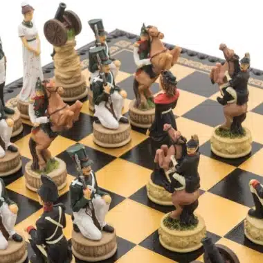 Alternative view of Napoleon Russlandfeldzug Set Schachspiel aus Kunstharz und Schachbrett aus Kunstleder Schwarz