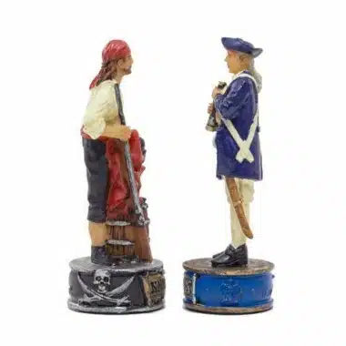 Set Pirates III Kunstlederschachbrett und handbemaltes Schachspiel aus Harz – Bild 15