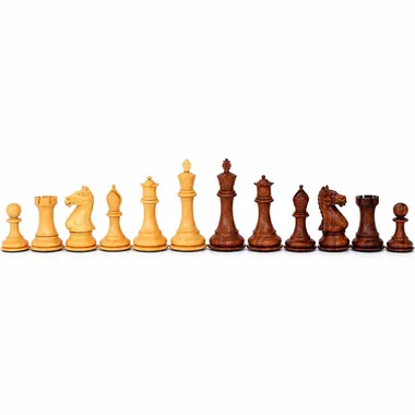 Schachspiel "Staunton Suprême" aus goldenem Rosenholz
