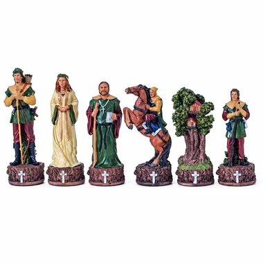 Figuren der Sheriff-von-Nottingham-Seite, Bogenschützen und Ritter bemalt