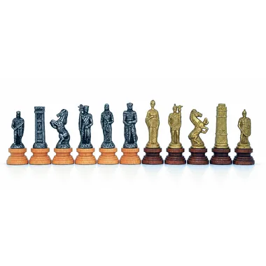 Schachspiel "Romains vs Barbares" aus Holz und Metall
