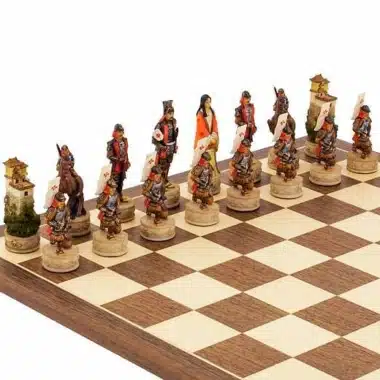 Jeu d'Echecs en Résine Peint à la Main"Samourai"