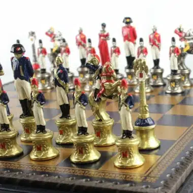 Handbemaltes Schachspiel aus Metall Napoleon – Bild 3