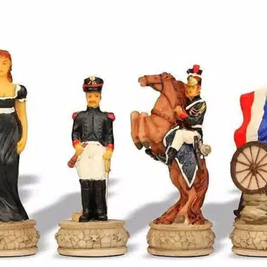 Alternative view of Historisches Schachset Schlacht von Waterloo mit Schachbrett aus Rosenholz und Stauraum