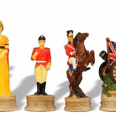 Set Schlacht von Waterloo 1 Schachbrett aus Holz und Marmor und handgemaltes Schachspiel – Bild 7