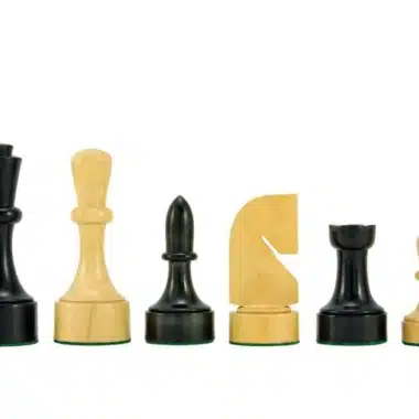 Zeitgenössisches Schachspiel - Schachbrett aus schwarzem Anigre und Ahorn & Figuren aus gedrechseltem und handpoliertem Buchsbaum – Bild 7