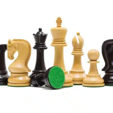 Leningrad-Set Schachbrett aus Mahagoniholz und Schachspiel aus ebonisiertem Buchsbaumholz – Bild 10