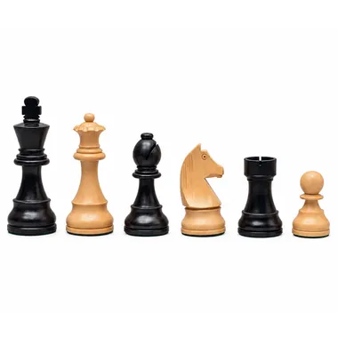 Schachspiel aus Buchsbaum und ebonisiertem Buchsbaum, Figuren nebeneinander