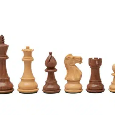 Schachfiguren Staunton Klassik aus Akazienholz und Buchsbaum, aufgereiht