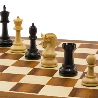 Leningrad-Set Schachbrett aus Mahagoniholz und Schachspiel aus ebonisiertem Buchsbaumholz – Bild 6