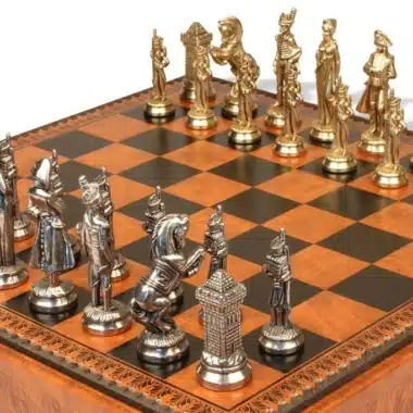 Set Grand Napoleon VII Schachbrett mit Aufbewahrung und Metallschachspiel – Bild 3