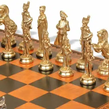 Set Grand Napoleon VII Schachbrett mit Aufbewahrung und Metallschachspiel – Bild 7