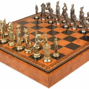 Set Grand Napoleon VII Schachbrett mit Aufbewahrung und Metallschachspiel – Bild 5