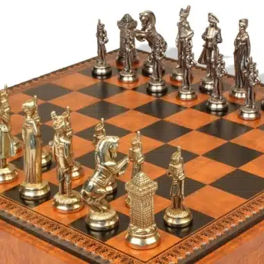 Set Grand Napoleon VII Schachbrett mit Aufbewahrung und Metallschachspiel – Bild 4