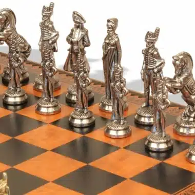 Set Grand Napoleon VII Schachbrett mit Aufbewahrung und Metallschachspiel – Bild 6
