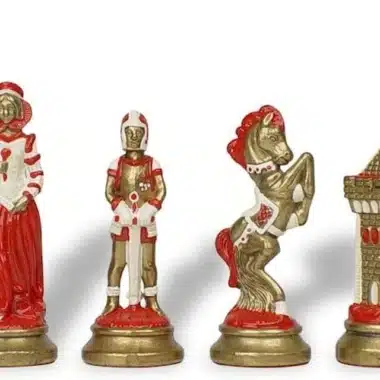 Mary Stuart Schachspiel - Schachbrett, Backgammon und Damespiel aus Kunstleder & Metallfiguren – Bild 9