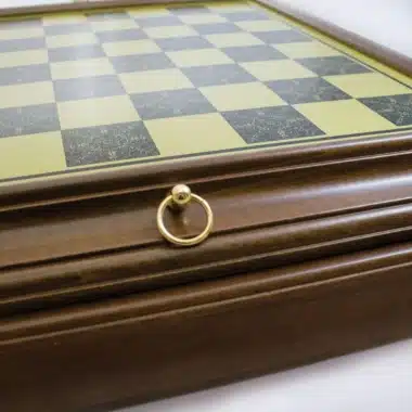 Napoleon Schachspiel - Schachbrett aus Holz mit Messing-Effekt mit integrierter Aufbewahrung & Metallteilen – Bild 11